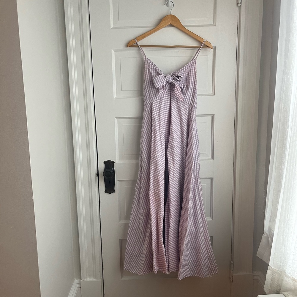 Rujuta Sheth Stella dress in ube Chex, S